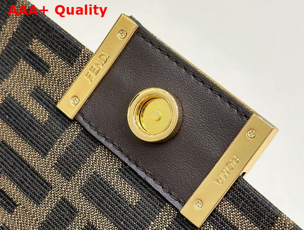 Fendi Baguette Phone Pouch Brown FF Fabric Pouch Replica