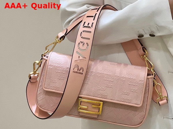 Fendi Baguette Pink FF Canvas Bag Replica