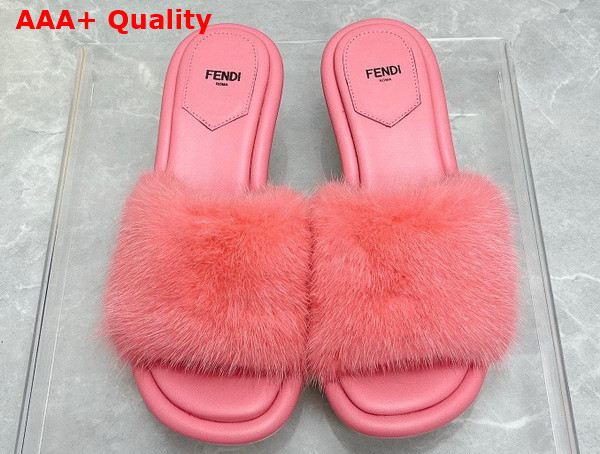 Fendi Baguette Pink Mink Slides Replica