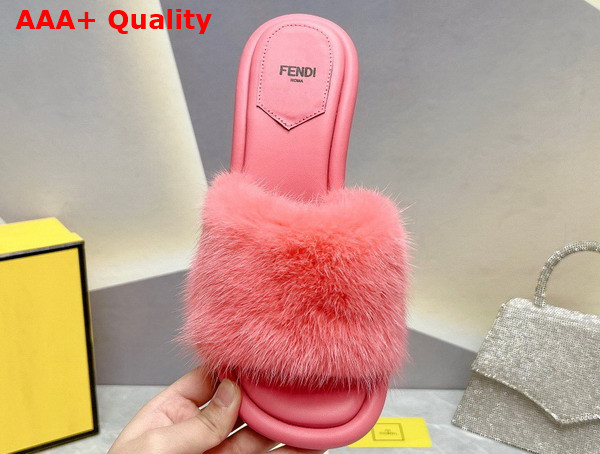 Fendi Baguette Pink Mink Slides Replica