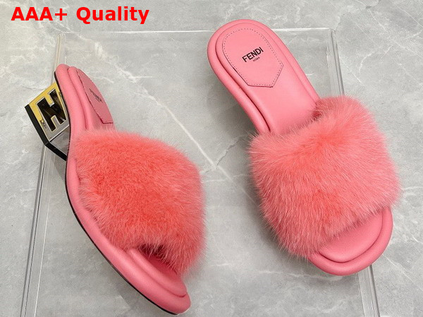 Fendi Baguette Pink Mink Slides Replica