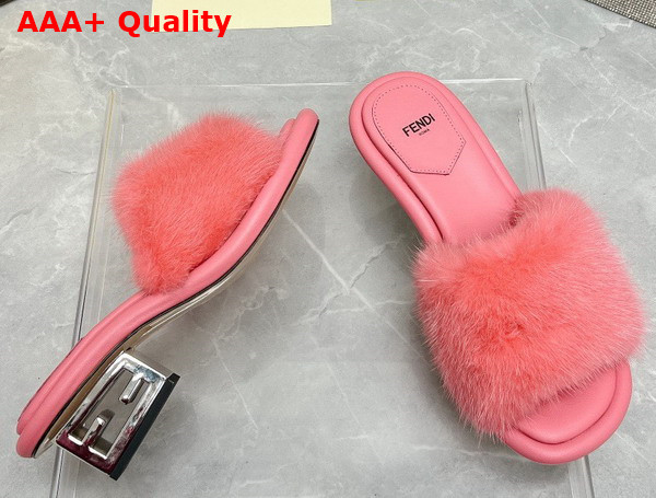 Fendi Baguette Pink Mink Slides Replica