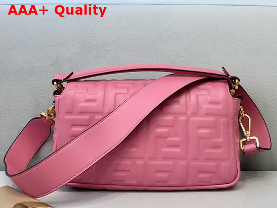 Fendi Baguette Pink Nappa Leather FF Bag Replica