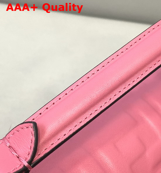 Fendi Baguette Pink Nappa Leather FF Bag Replica