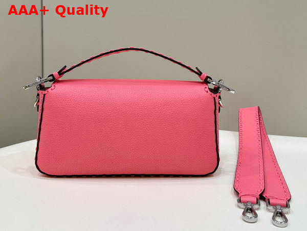 Fendi Baguette Pink Selleria Bag with Oversize Topstitching Replica