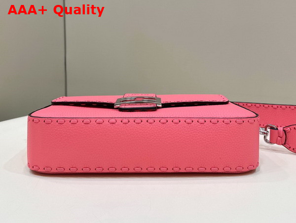 Fendi Baguette Pink Selleria Bag with Oversize Topstitching Replica