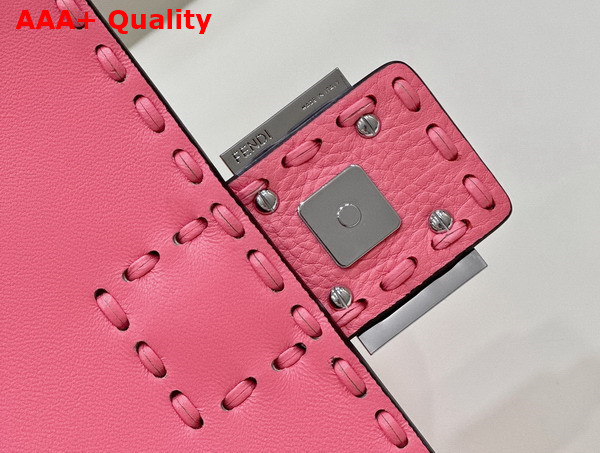 Fendi Baguette Pink Selleria Bag with Oversize Topstitching Replica