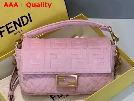 Fendi Baguette Pink Velvet Bag Replica