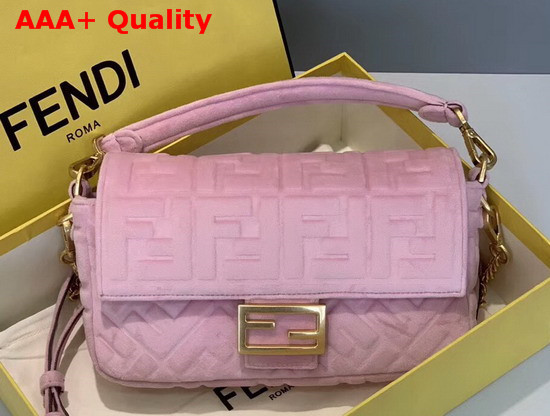 Fendi Baguette Pink Velvet Bag Replica