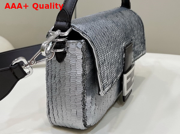 Fendi Baguette Re Edition Bag in Aluminum Tone Sequins Replica