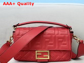 Fendi Baguette Red Nappa Leather FF Bag Replica