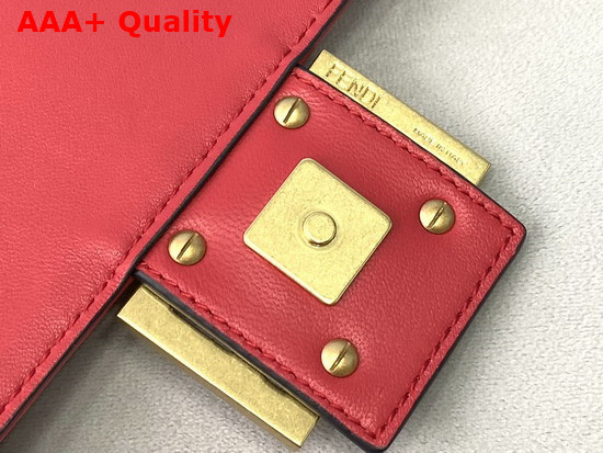 Fendi Baguette Red Nappa Leather FF Bag Replica