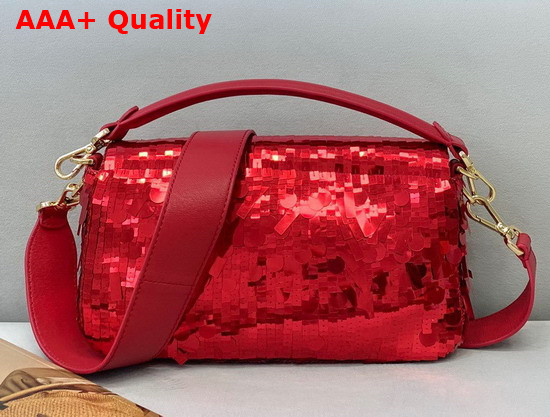 Fendi Baguette Red Sequined Bag Replica