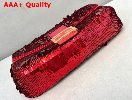 Fendi Baguette Red Sequined Bag Replica