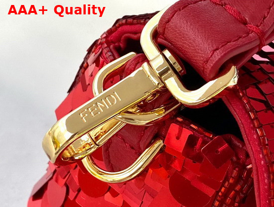 Fendi Baguette Red Sequined Bag Replica