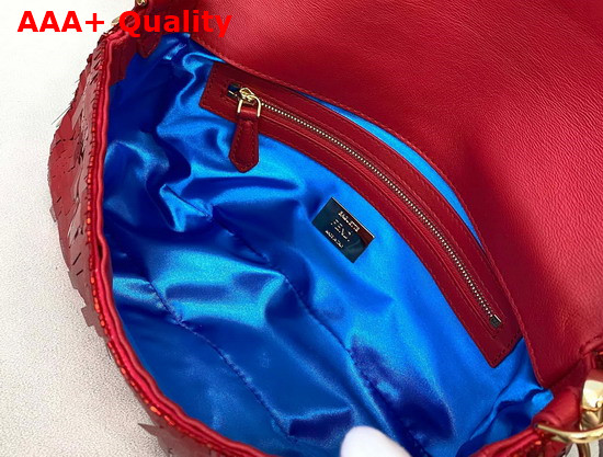 Fendi Baguette Red Sequined Bag Replica