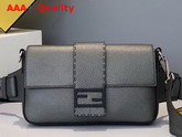 Fendi Baguette Silver Leather Bag Replica