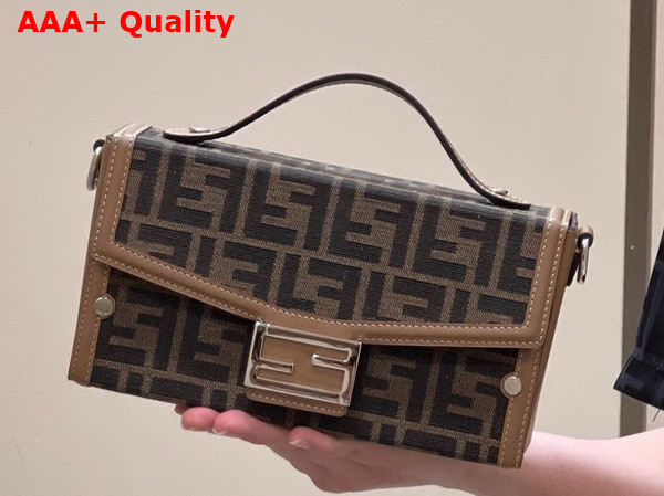 Fendi Baguette Soft Trunk Brown FF Fabric Bag Replica