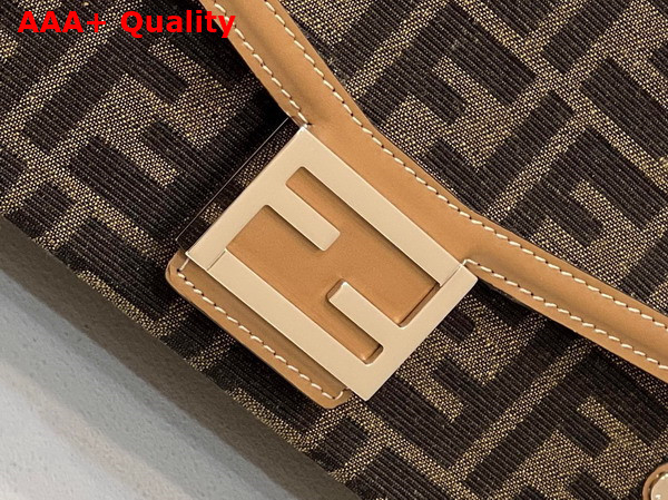 Fendi Baguette Soft Trunk Brown FF Fabric Bag Replica