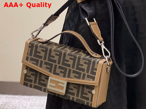 Fendi Baguette Soft Trunk Brown FF Fabric Bag Replica