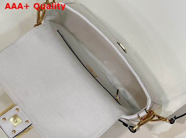 Fendi Baguette White FF Canvas Bag Replica