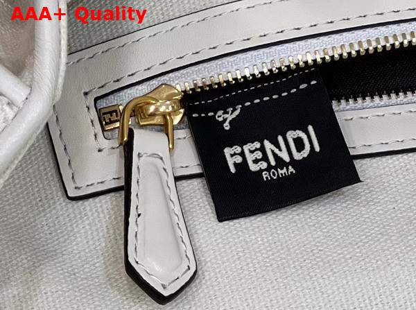 Fendi Baguette White FF Canvas Bag Replica