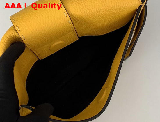 Fendi Baguette Yellow Leather Bag Replica