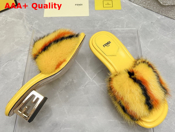 Fendi Baguette Yellow Mink Slides Replica