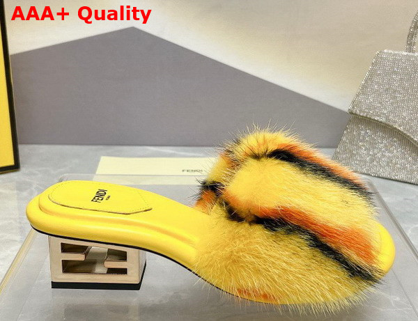 Fendi Baguette Yellow Mink Slides Replica