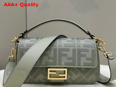 Fendi Baguette in Light Green Canvas with FF Embroidery Replica