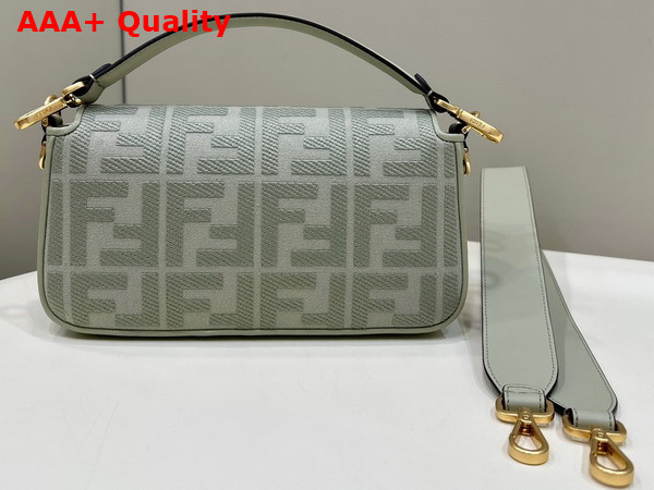 Fendi Baguette in Light Green Canvas with FF Embroidery Replica