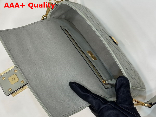 Fendi Baguette in Light Green Canvas with FF Embroidery Replica