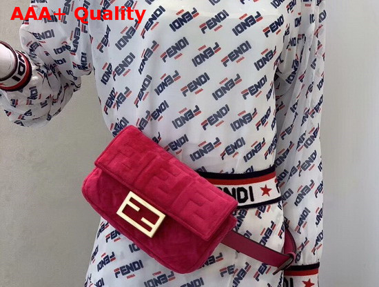 Fendi Belt Bag Fuchsia Velvet Mini Bag Replica