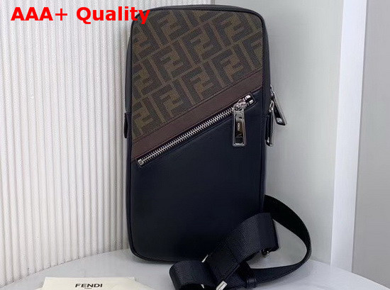 Fendi Belt Bag One Shoulder Backpack in Brown Fabric Code 7VZ033A9XSF199B Replica