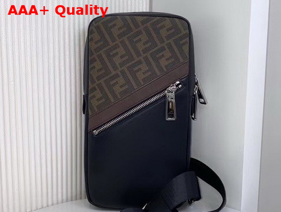 Fendi Belt Bag One Shoulder Backpack in Brown Fabric Code 7VZ033A9XSF199B Replica