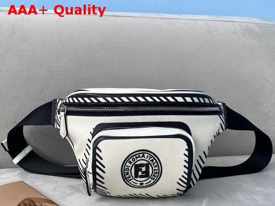 Fendi Belt Bag White Canvas Belt Bag Replica