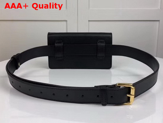 Fendi Belt Bag in Black Leather with New Fendi Logo Clasp Replica