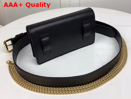 Fendi Belt Bag in Black Leather with New Fendi Logo Clasp Replica