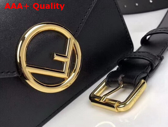 Fendi Belt Bag in Black Leather with New Fendi Logo Clasp Replica