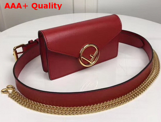 Fendi Belt Bag in Red Leather with New Fendi Logo Clasp Replica