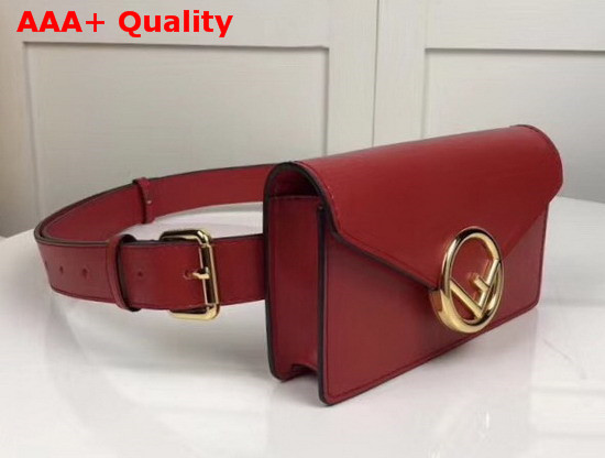 Fendi Belt Bag in Red Leather with New Fendi Logo Clasp Replica