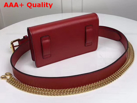 Fendi Belt Bag in Red Leather with New Fendi Logo Clasp Replica