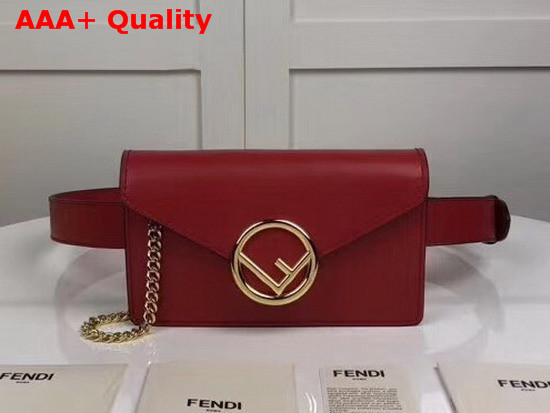 Fendi Belt Bag in Red Leather with New Fendi Logo Clasp Replica