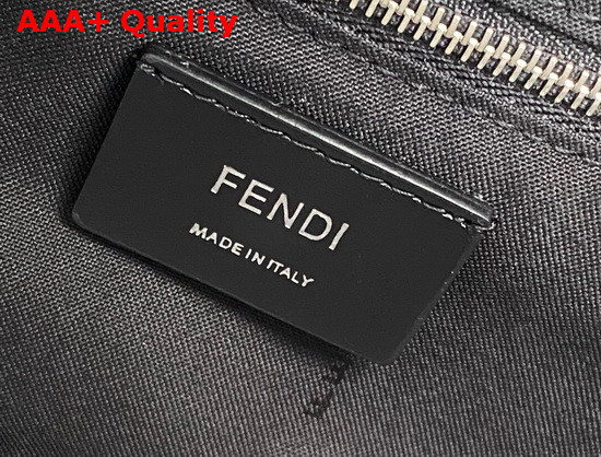 Fendi Belt Baguette Bag in Black Nappa Leather with Embossed FF Motif Replica