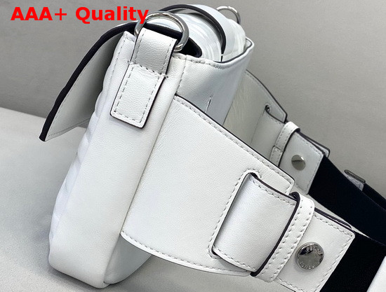 Fendi Belt Baguette Bag in White Nappa Leather with Embossed FF Motif Replica