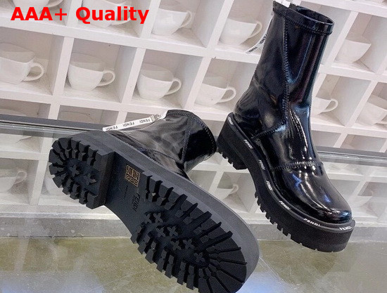 Fendi Biker Boots Glossy Black Neoprene Biker Boots Replica