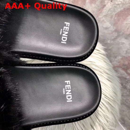 Fendi Black Mink Slides Replica