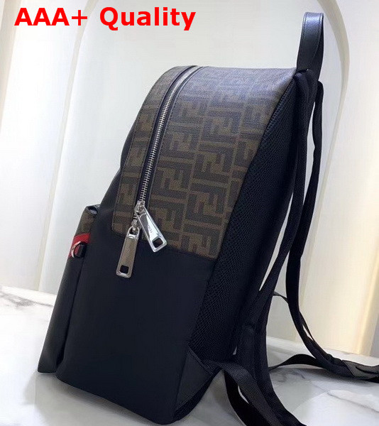 Fendi Black Nylon and Canvas Backpack for Men Replica