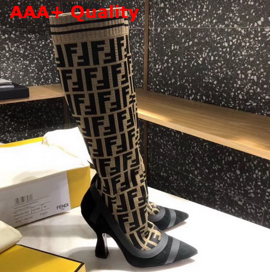 Fendi Black Technical Mesh Boots Replica