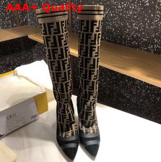 Fendi Black Technical Mesh Boots Replica